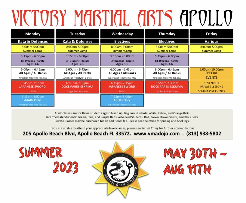 CLASS SCHEDULES Victory Martial Arts Academy